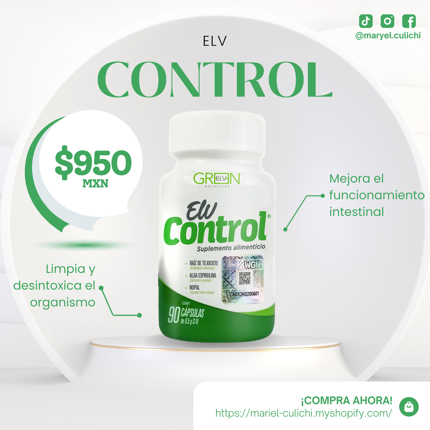 ELV CONTROL - 90 CÁPSULAS
