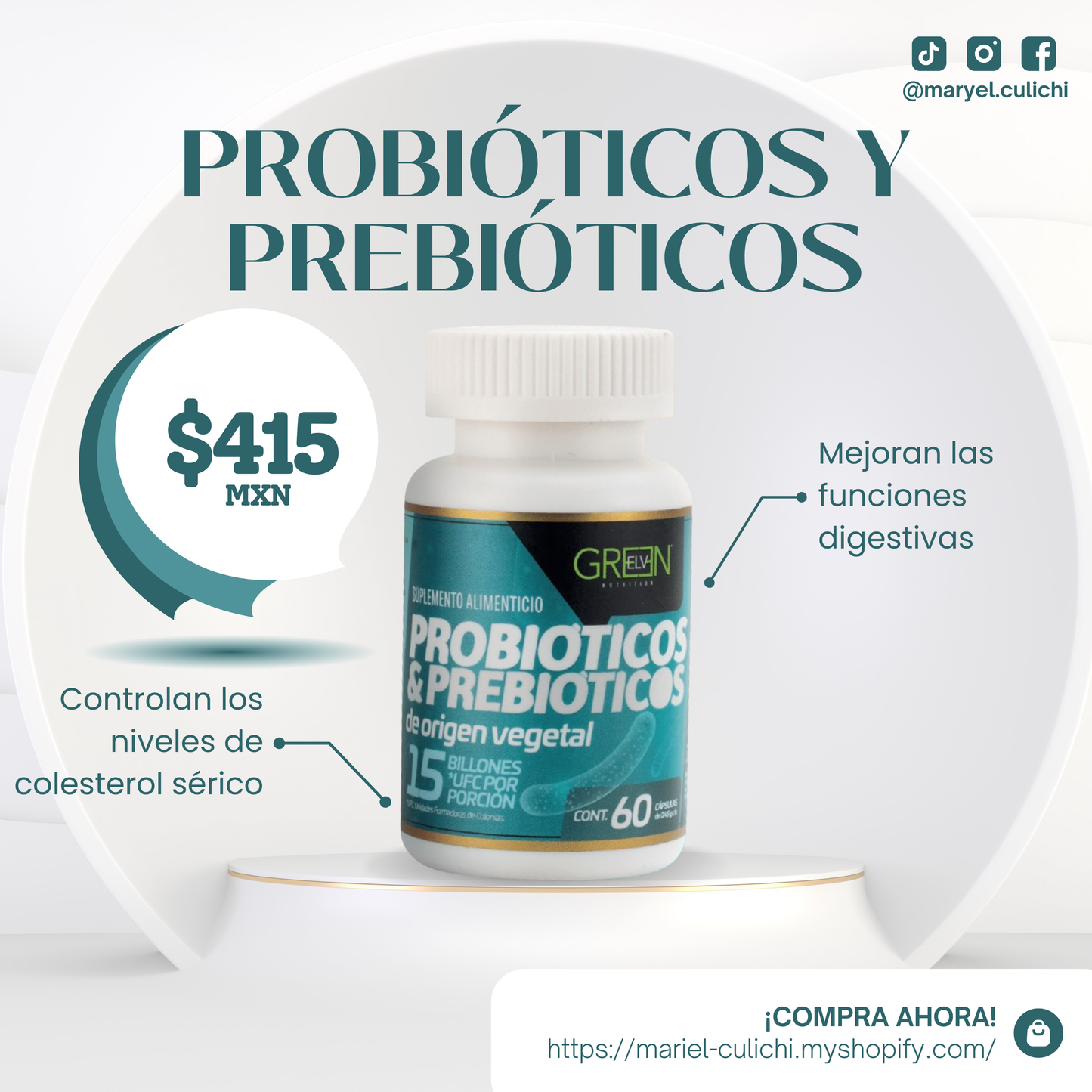 PROBIOTICOS Y PREBIOTICOS - 60 CÁPSULAS