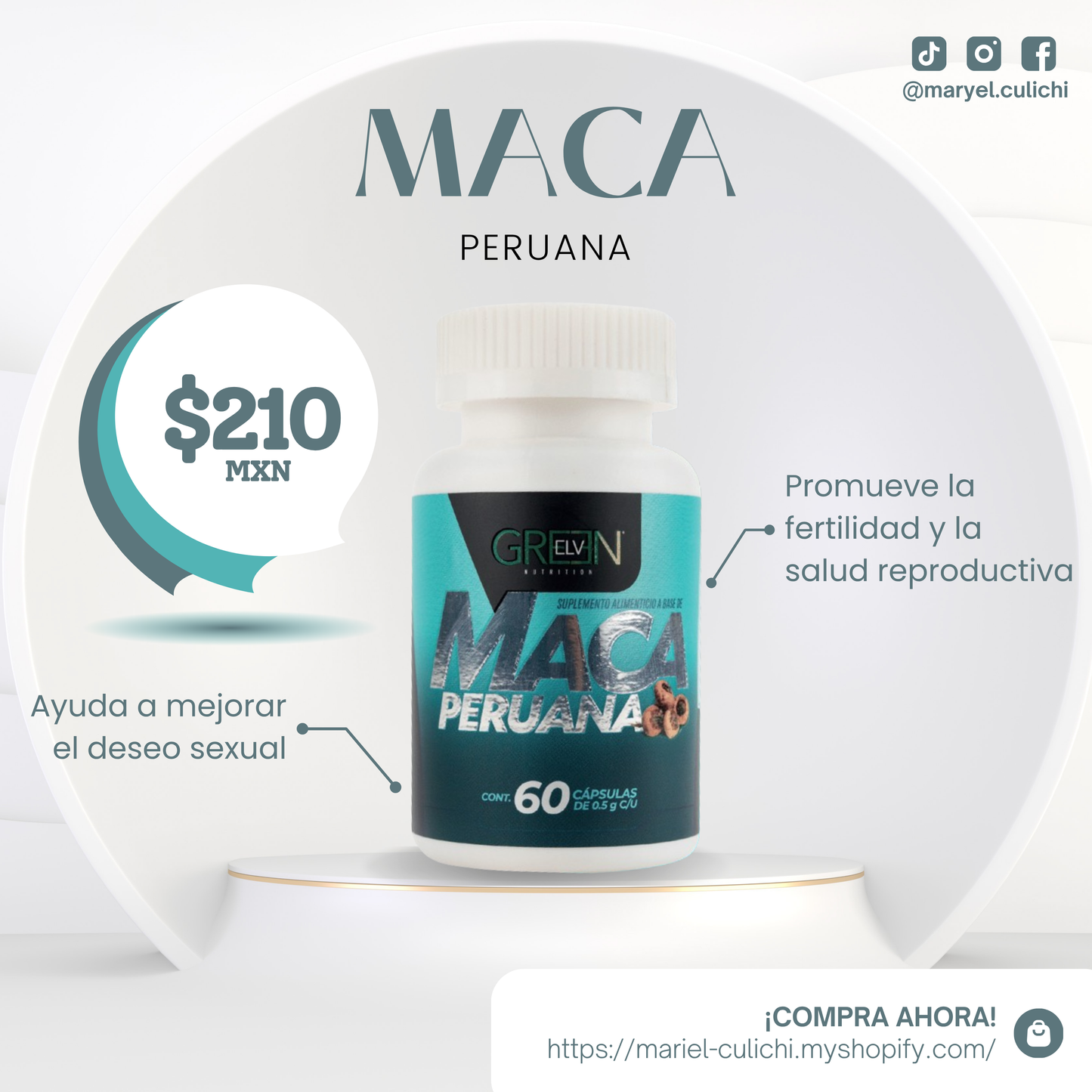MACA PERUANA - 60 CÁPSULAS