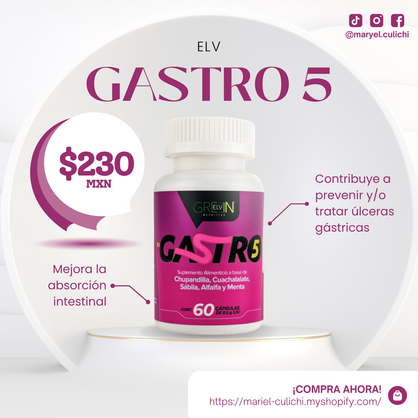 ELV GASTRO 5 - 60 CÁPSULAS