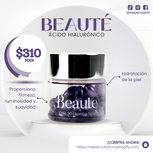 ELV BEAUTÉ ÁCIDO HIALURÓNICO - 30 CÁPSULAS FACIALES