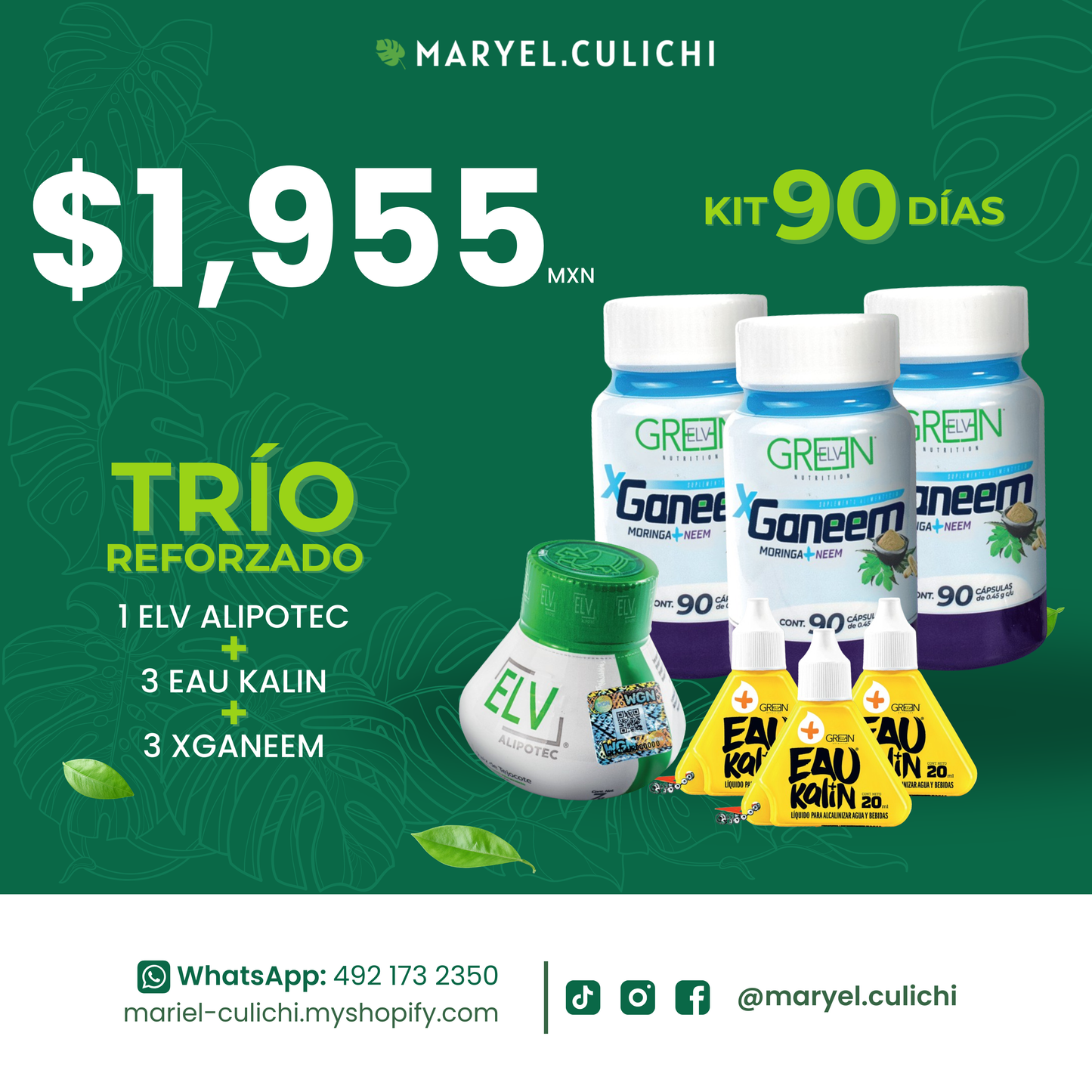 PAQUETE 1 - TRÍO REFORZADO CON ELV CONTROL PARA 90 DÍAS